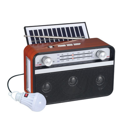 Radio inalámbrica de alto sonido alimentada por energía solar con reproductor de música FM AM SW 3 Banda y altavoz BT