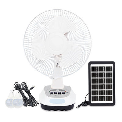 3 cuchillas 12 pulgadas ventilador solar de mesa ventilador eléctrico recargable con panel solar