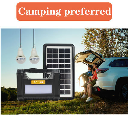 Sistema de iluminación solar móvil para acampar al aire libre Compacto Kit de luz solar LED de 3W