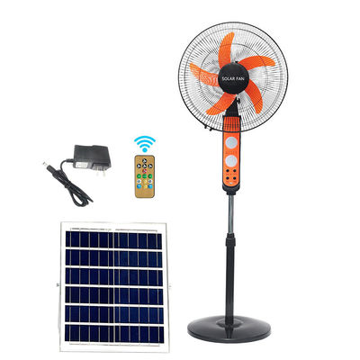 16 pulgadas de energía solar ventilador recargable 12V con motor de enfriamiento por aire batería de litio
