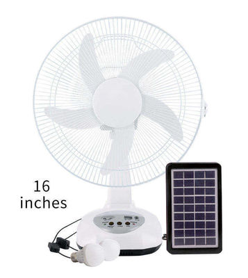 14 pulgadas 2 velocidades con energía solar ventilador oscilante ventilador de escritorio solar con bombillas LED