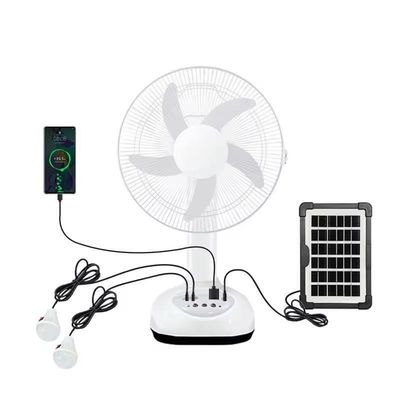 14 pulgadas 2 velocidades con energía solar ventilador oscilante ventilador de escritorio solar con bombillas LED