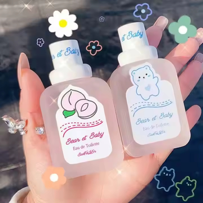 Popular Perfume Niña Estudiante Bebé Leche de melocotón luz Perfume Spray Niño Niebla del cuerpo Fragrancia Original Perfume Spray del cuerpo 50ml